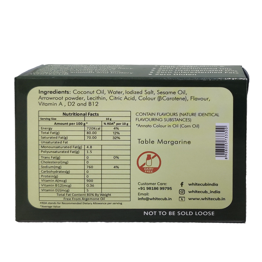 Vegan Butter nutritional content